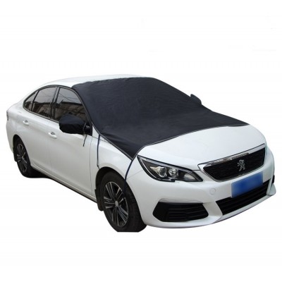 Outdoor Windproof Magnetic half Car Cover SunShade Protector Car Windshield Snow Ice Cover with Rear Mirror Covers